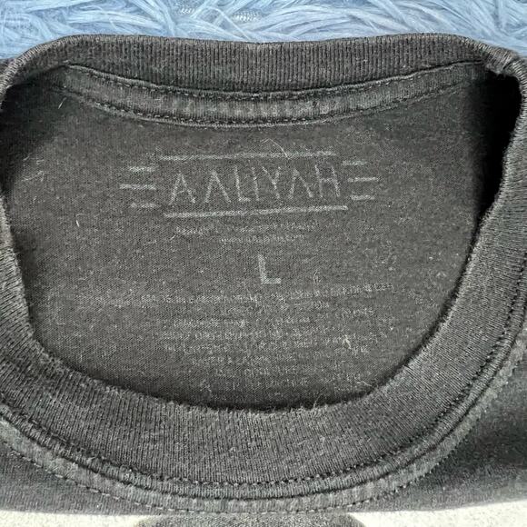 Aaliyah Big Graphic Shirt Size Large Mens Retro Music Black White Classic - Picture 9 of 9